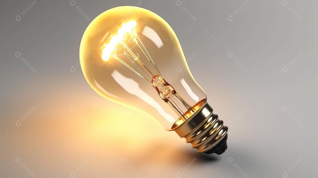 Luz acessa sobre um fundo branco