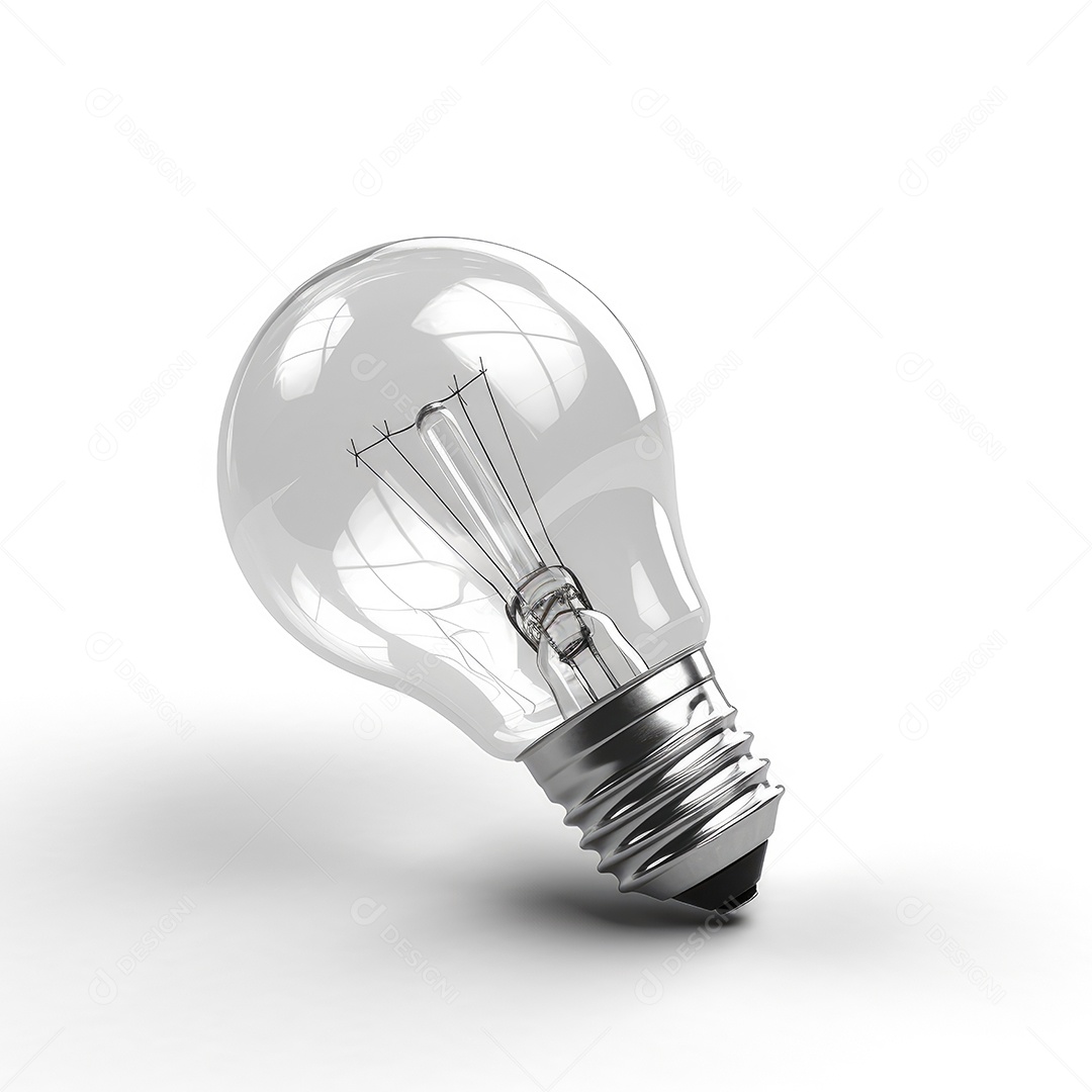 Lâmpada apagada sobre fundo branco