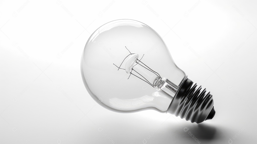 Lâmpada apagada sobre fundo branco
