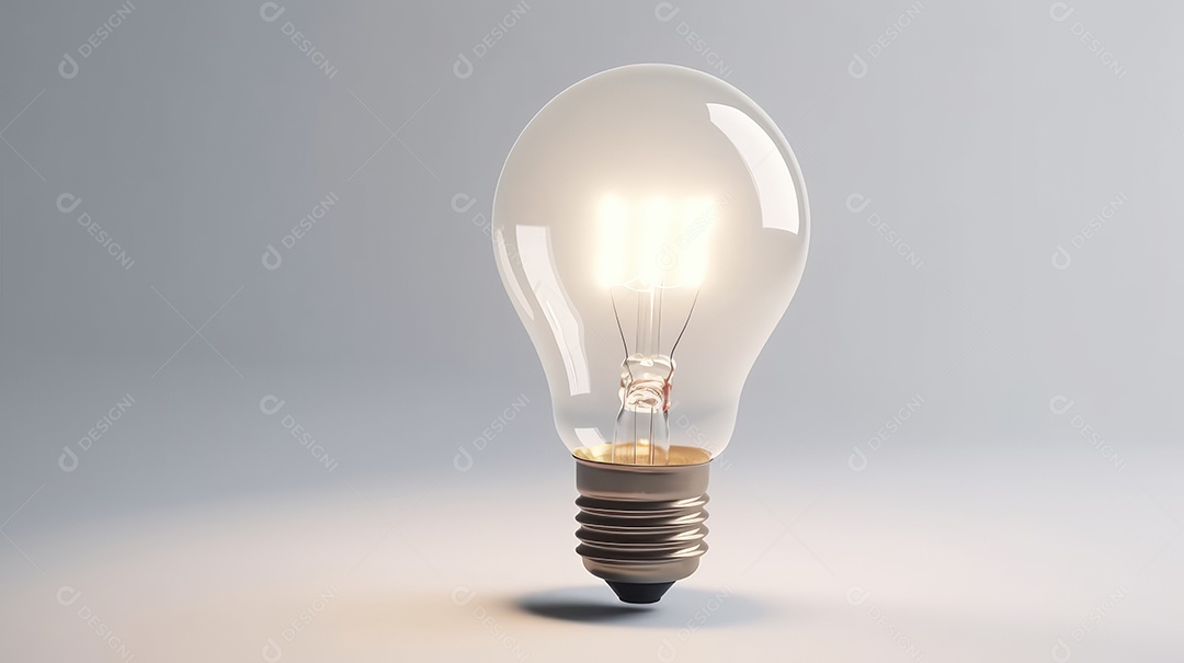 Lâmpada acesa sobre fundo claro