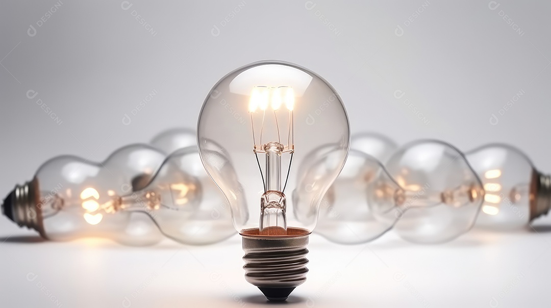 Luzes ligada sobre fundo branco