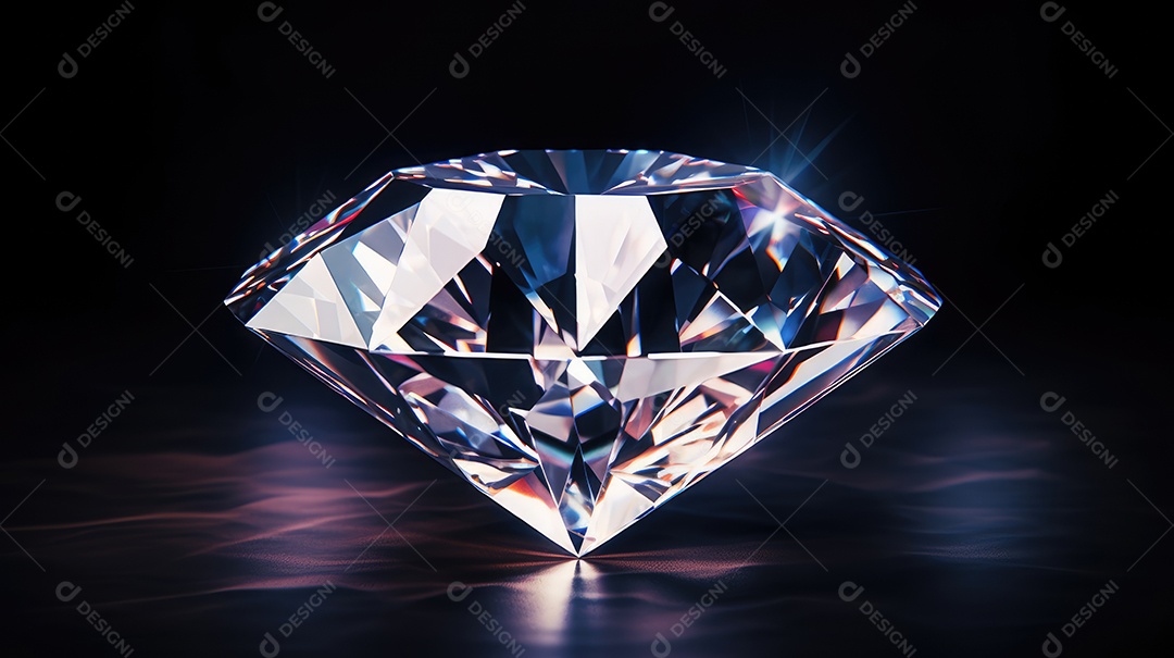 Diamante sobre brilhos e fundo escuro