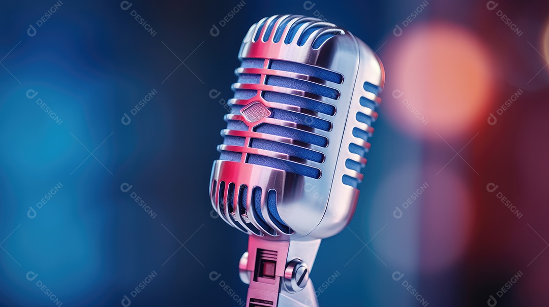 Um microfone transdutor que converte som em sinais elétricos