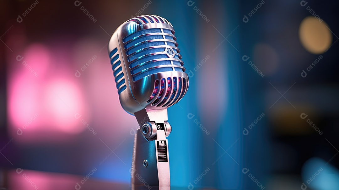 Um microfone transdutor que converte som em sinais elétricos