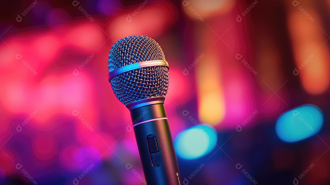 Um microfone transdutor que converte som em sinais elétricos