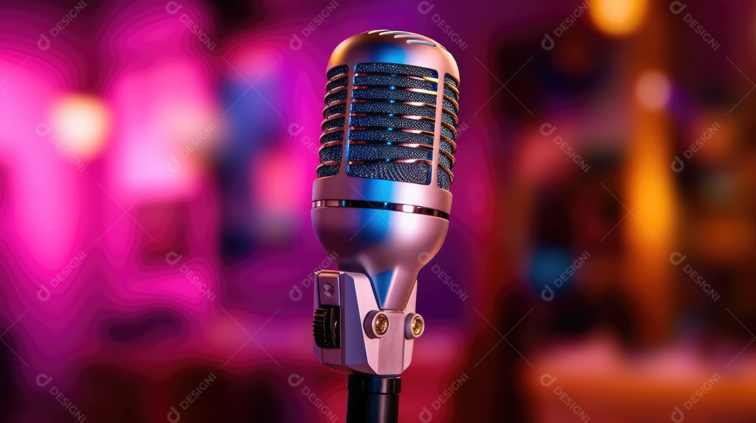 Um microfone transdutor que converte som em sinais elétricos