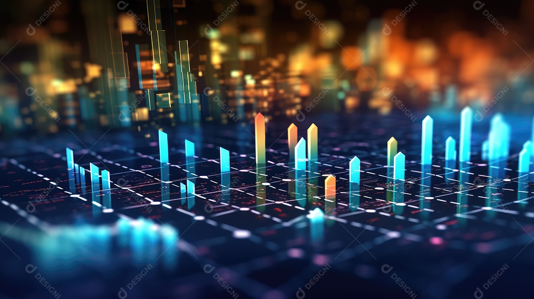 Gráfico de investimentos no mercado de ações