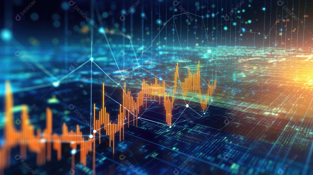 Gráfico de investimentos no mercado de ações