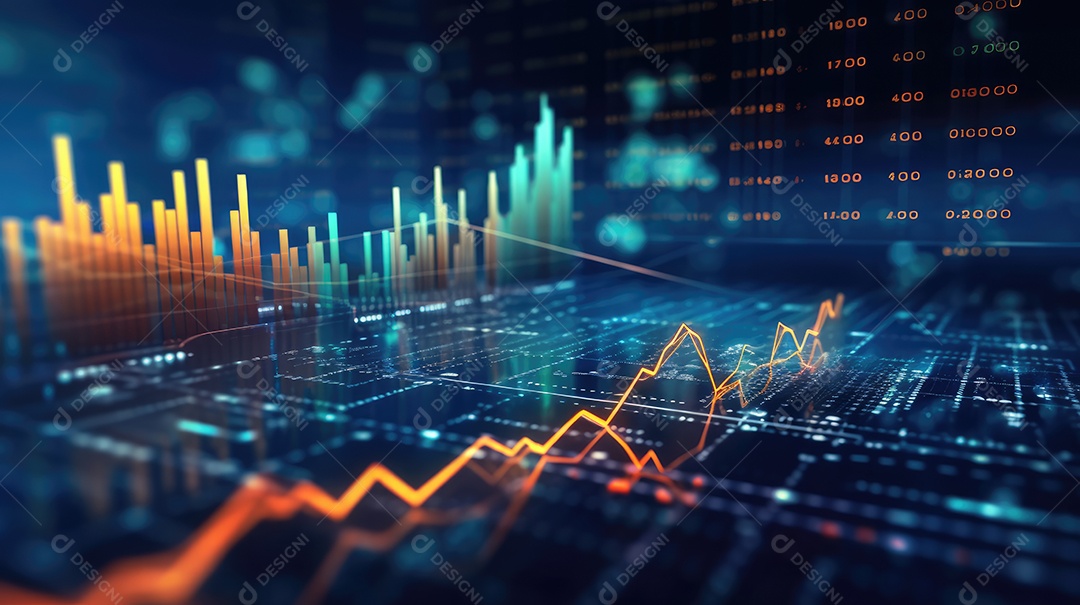 Gráfico de investimentos no mercado de ações
