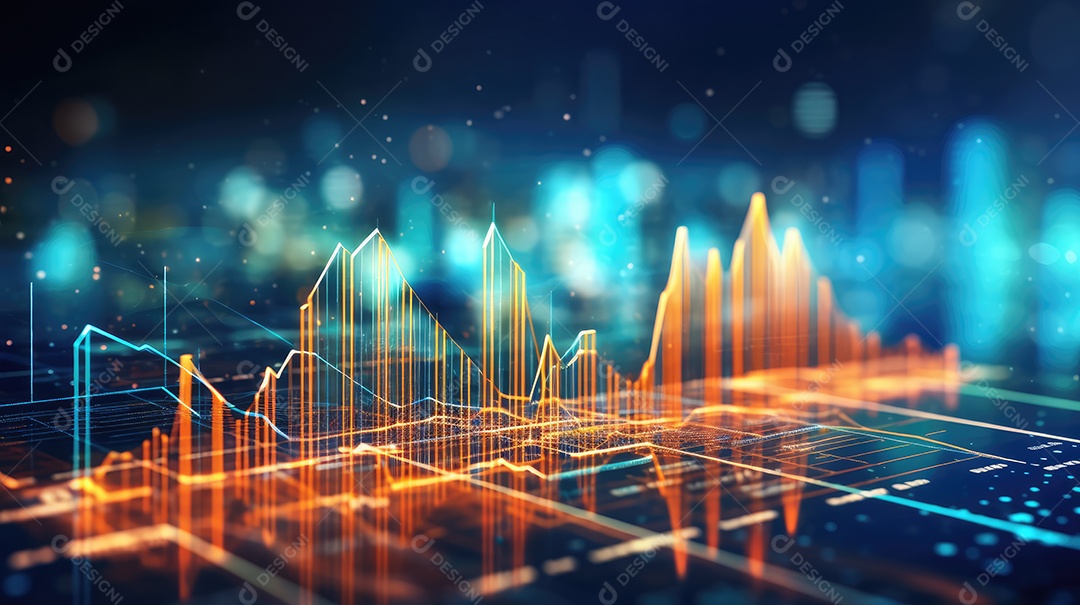 Gráfico de investimentos no mercado de ações