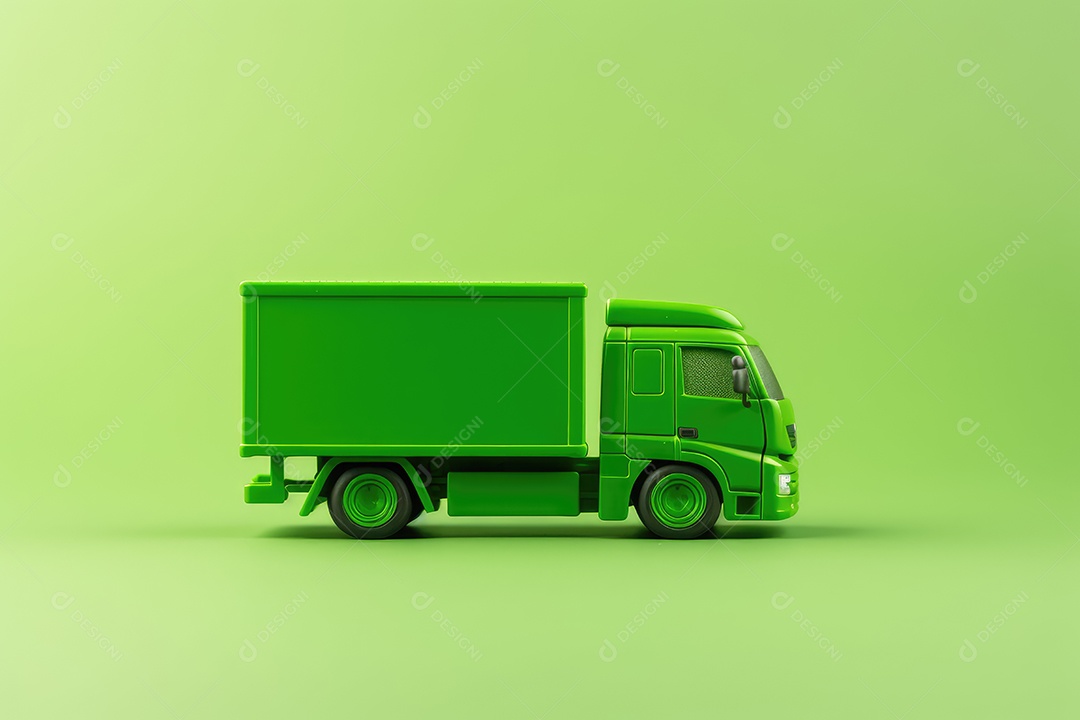 Caminhão verde sobre fundo claro