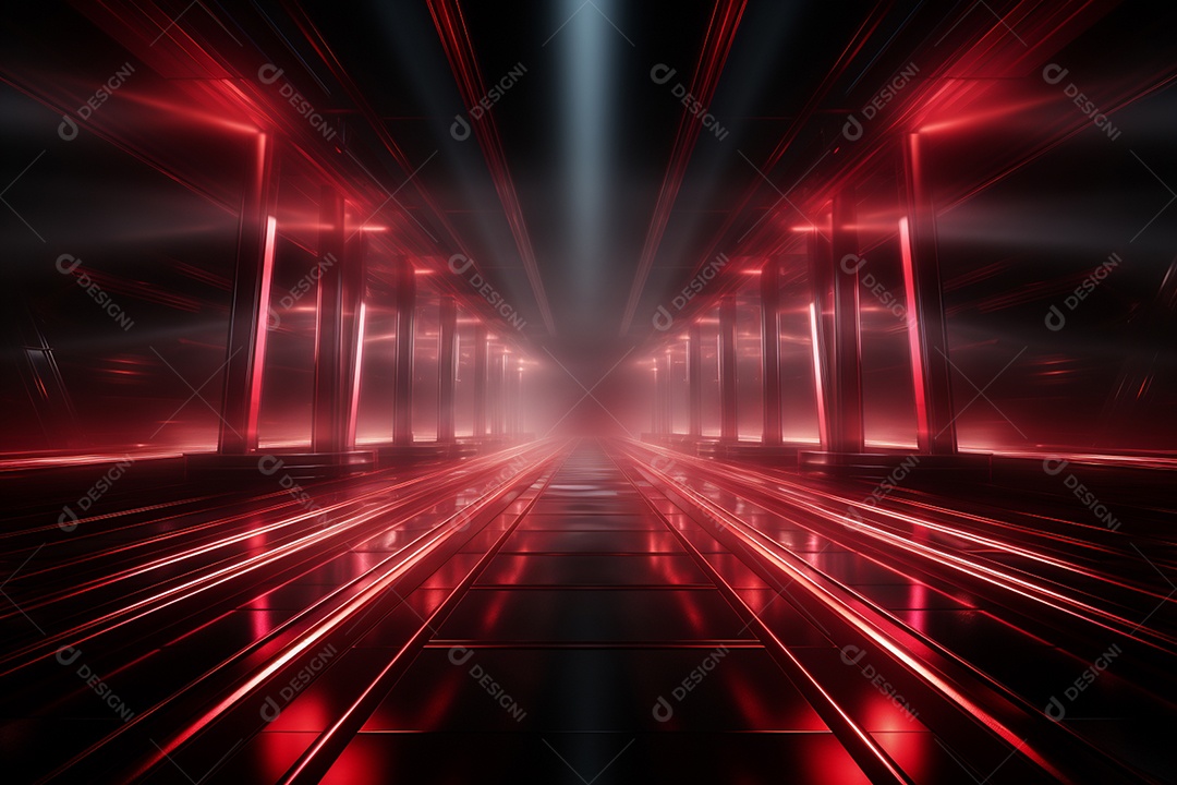 Pano de fundo com iluminação de holofotes vermelhos para imagem realista de fundo design ultra hd alto