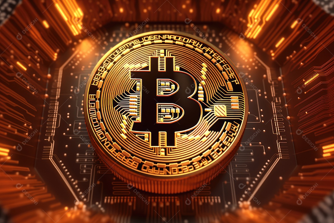 Fundo tecnologico com moeda de bitcoin