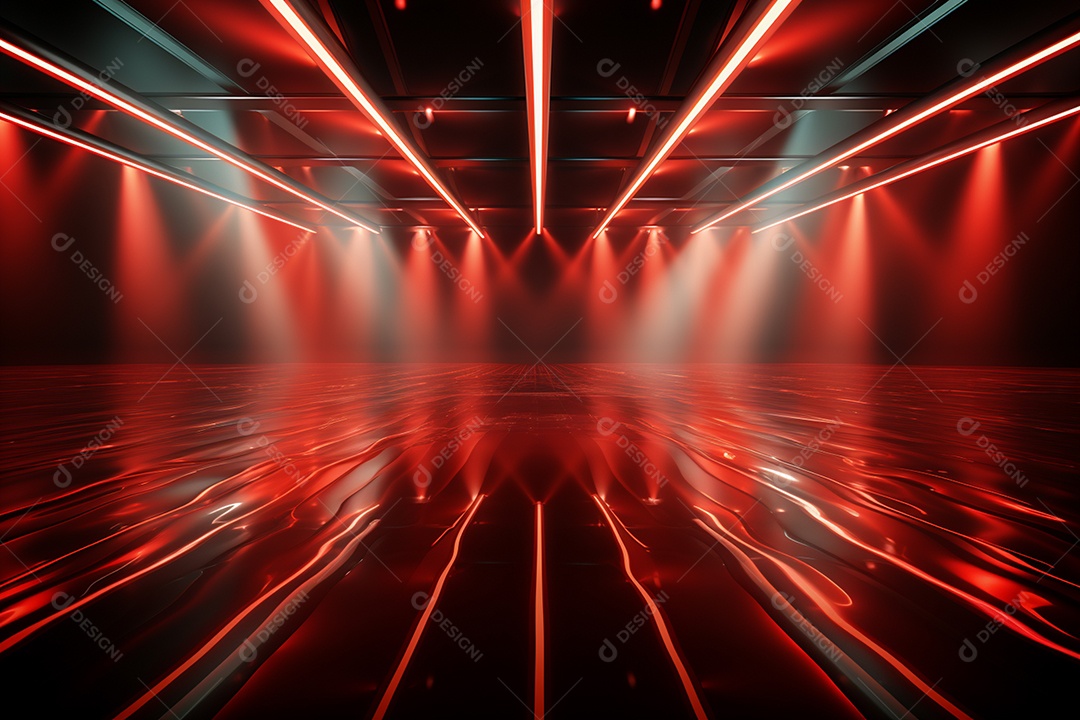 Pano de fundo com iluminação de holofotes vermelhos para imagem realista de fundo design ultra hd alto