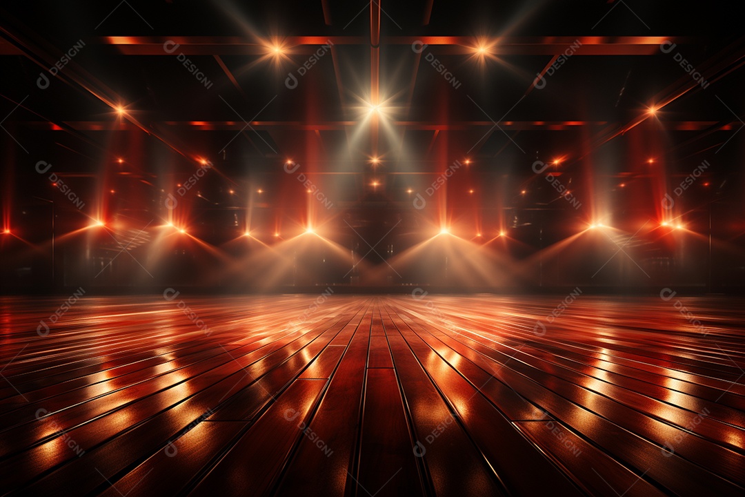 Pano de fundo com iluminação de holofotes vermelhos para imagem realista de fundo design ultra hd alto