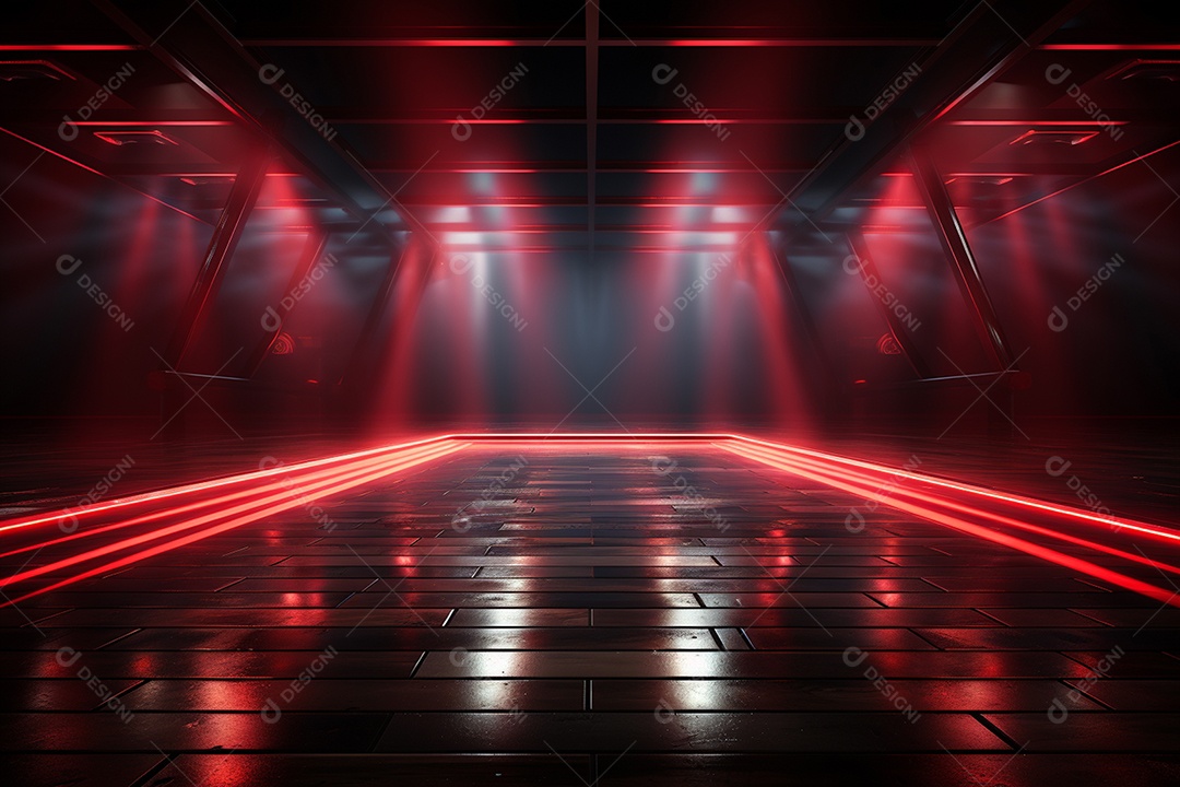 Pano de fundo com iluminação de holofotes vermelhos para imagem realista de fundo design ultra hd alto