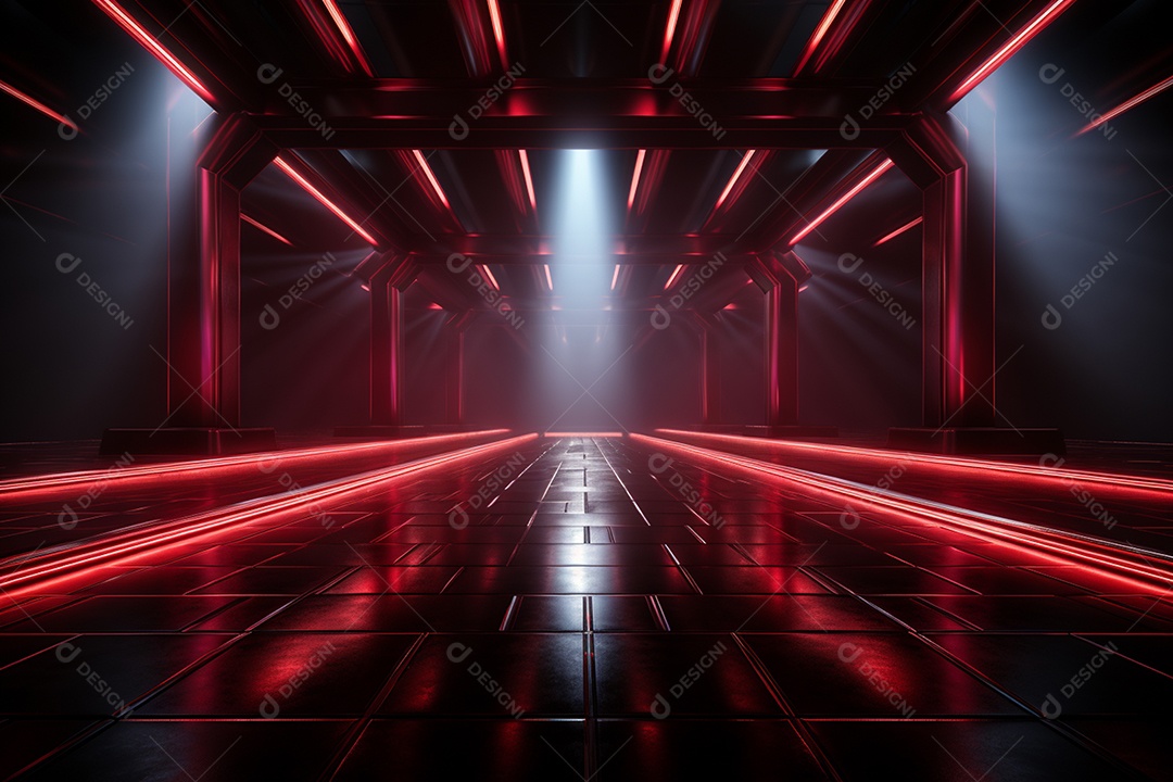 Pano de fundo com iluminação de holofotes vermelhos para imagem realista de fundo design ultra hd alto