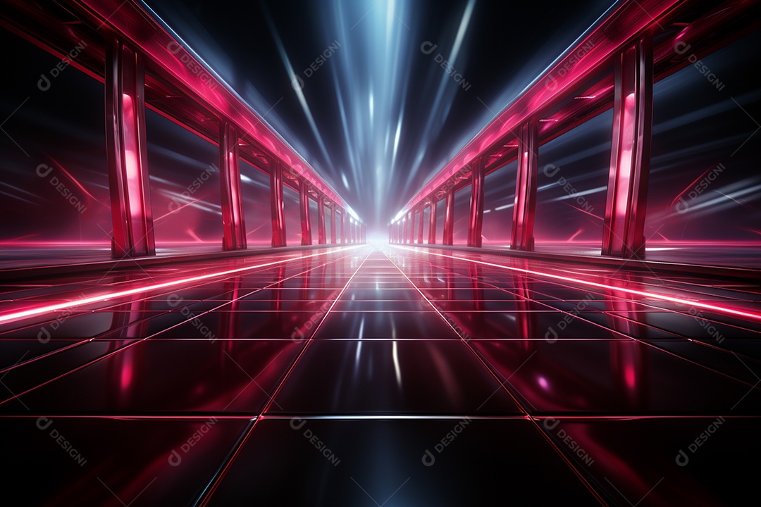 Pano de fundo com iluminação de holofotes vermelhos para imagem realista de fundo design ultra hd alto