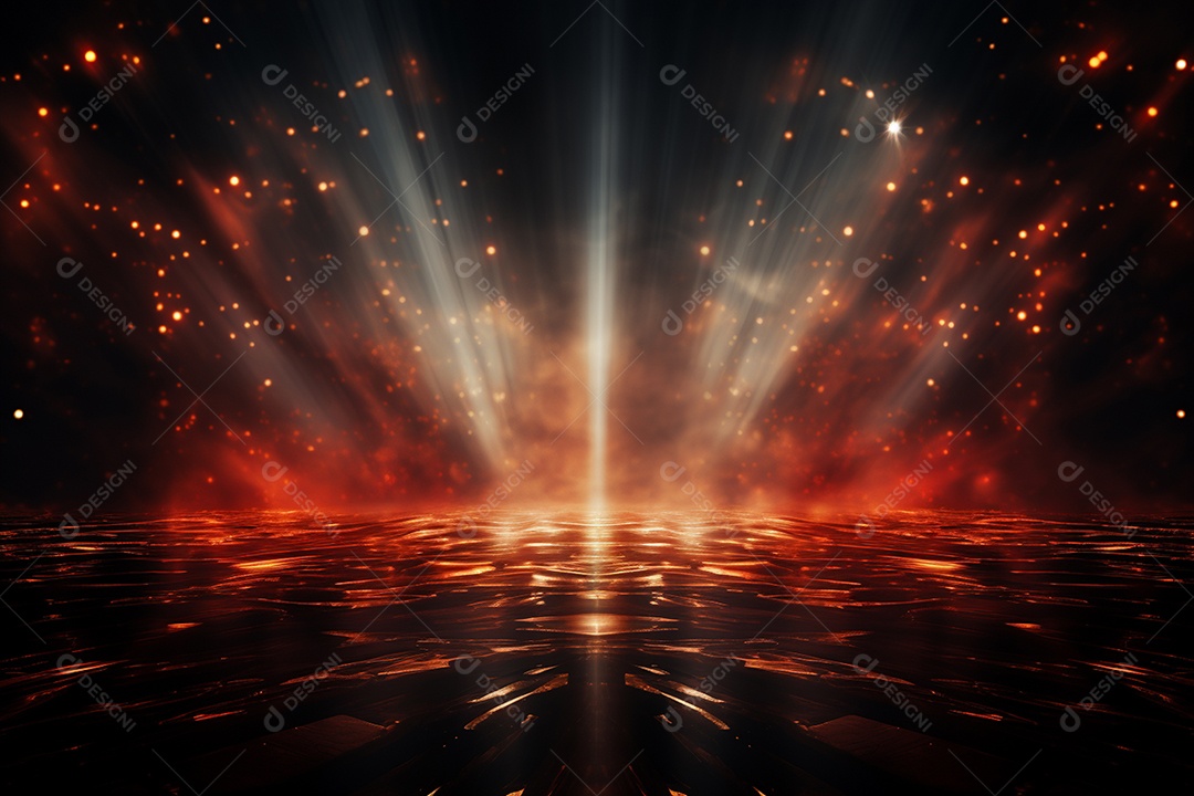 Pano de fundo com iluminação de holofotes vermelhos para imagem realista de fundo design ultra hd alto