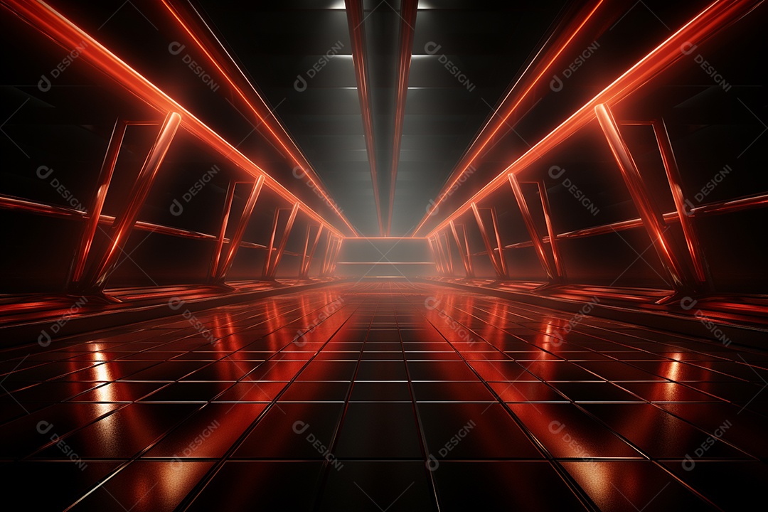 Pano de fundo com iluminação de holofotes vermelhos para imagem realista de fundo design ultra hd alto