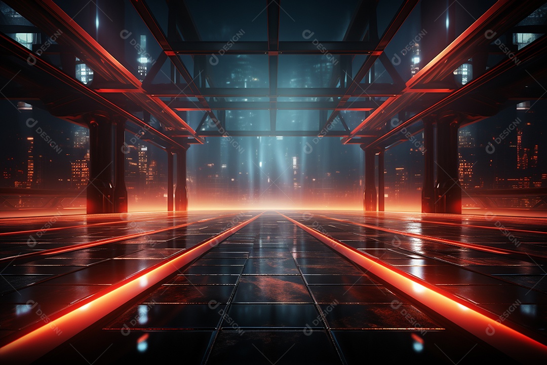 Pano de fundo com iluminação de holofotes vermelhos para imagem realista de fundo design ultra hd alto