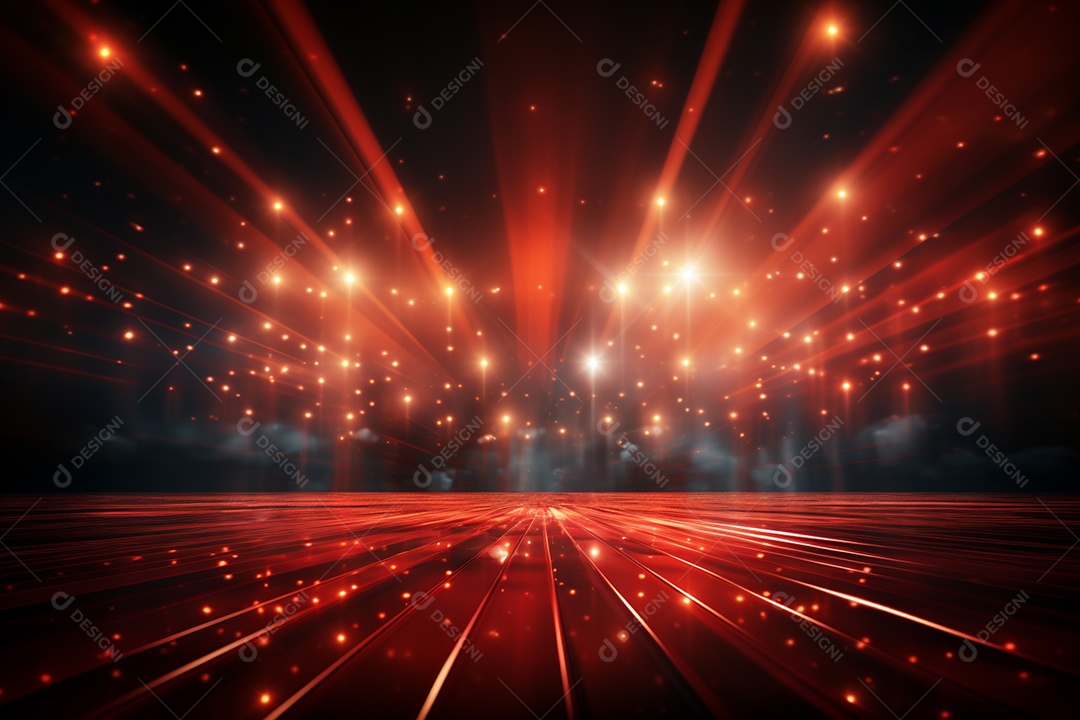 Pano de fundo com iluminação de holofotes vermelhos para imagem realista de fundo design ultra hd alto