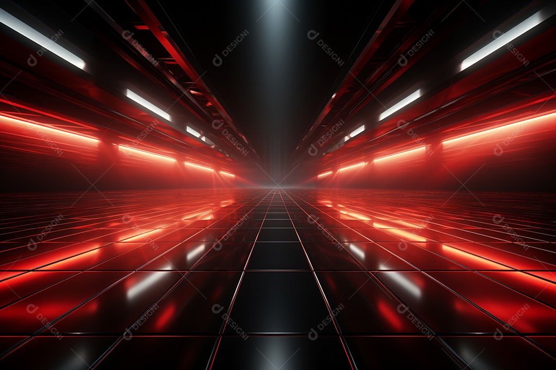 Pano de fundo com iluminação de holofotes vermelhos para imagem realista de fundo design ultra hd alto