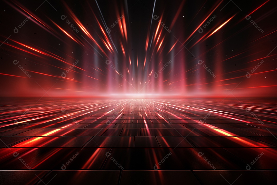 Pano de fundo com iluminação de holofotes vermelhos para imagem realista de fundo design ultra hd alto