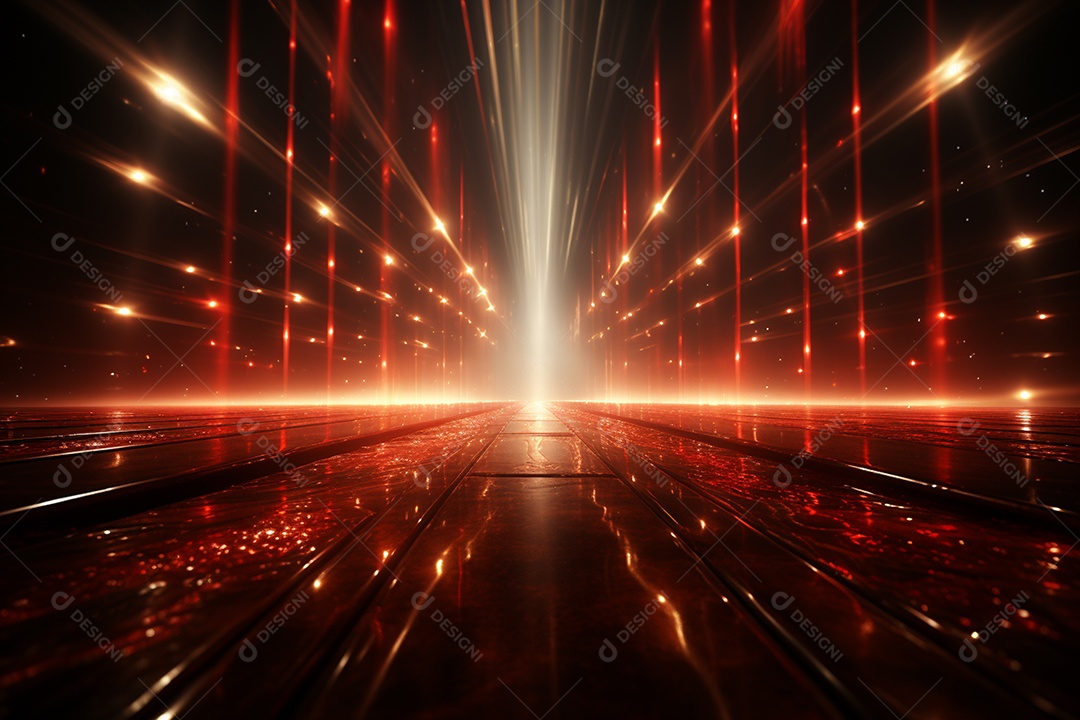 Pano de fundo com iluminação de holofotes vermelhos para imagem realista de fundo design ultra hd alto