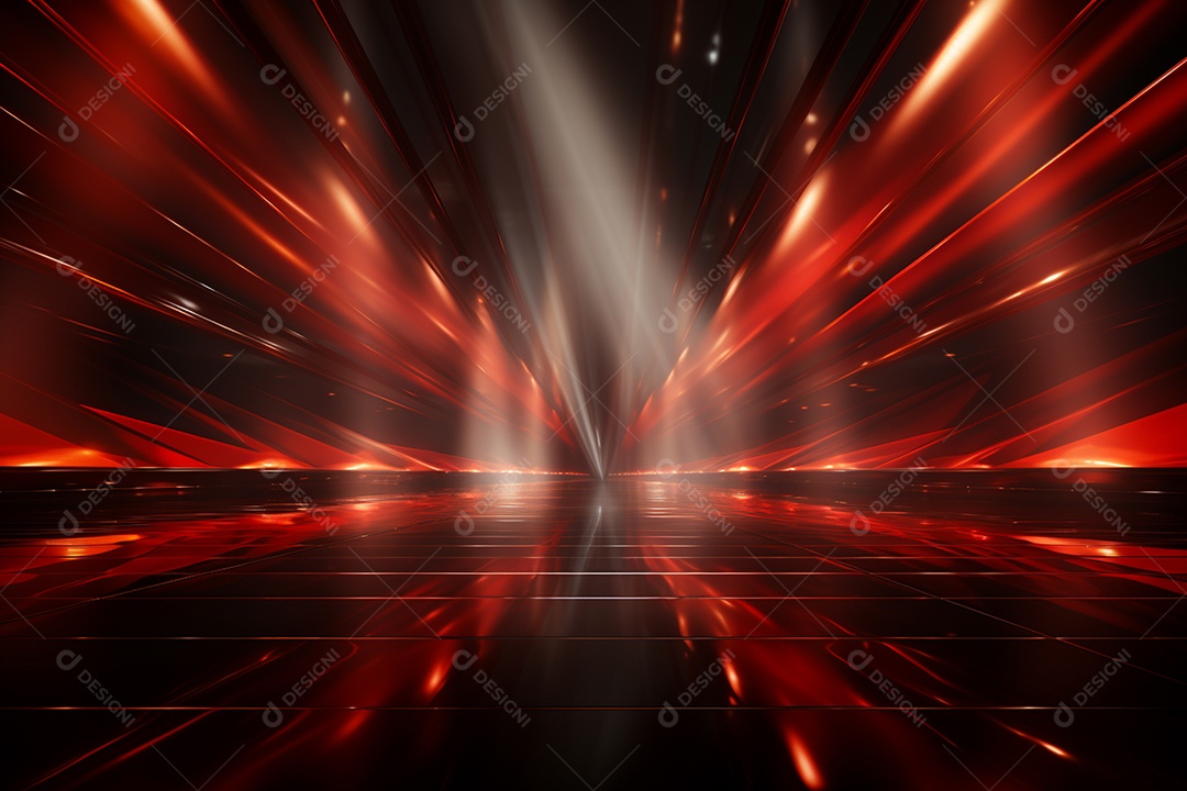 Pano de fundo com iluminação de holofotes vermelhos para imagem realista de fundo design ultra hd alto