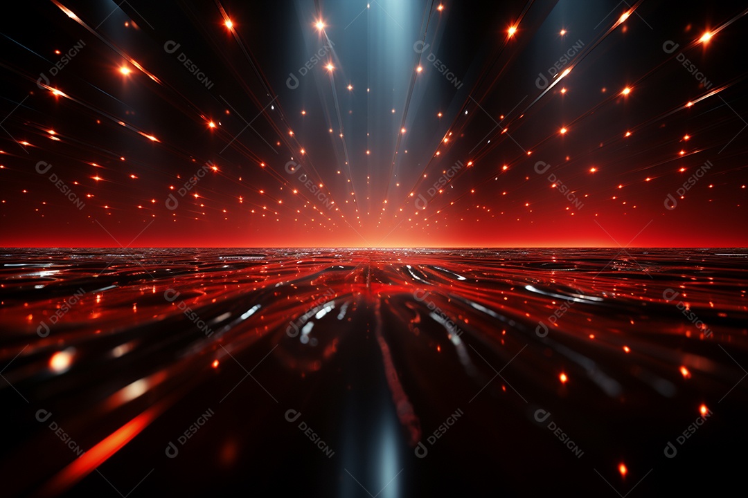 Pano de fundo com iluminação de holofotes vermelhos para imagem realista de fundo design ultra hd alto