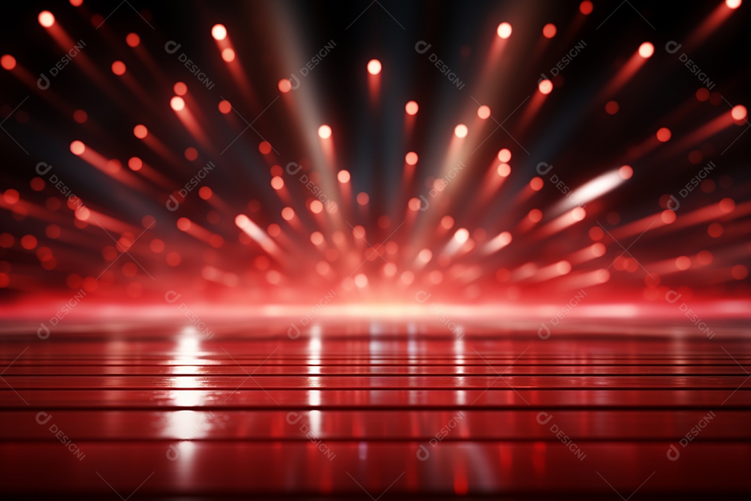 Pano de fundo com iluminação de holofotes vermelhos para imagem realista de fundo design ultra hd alto