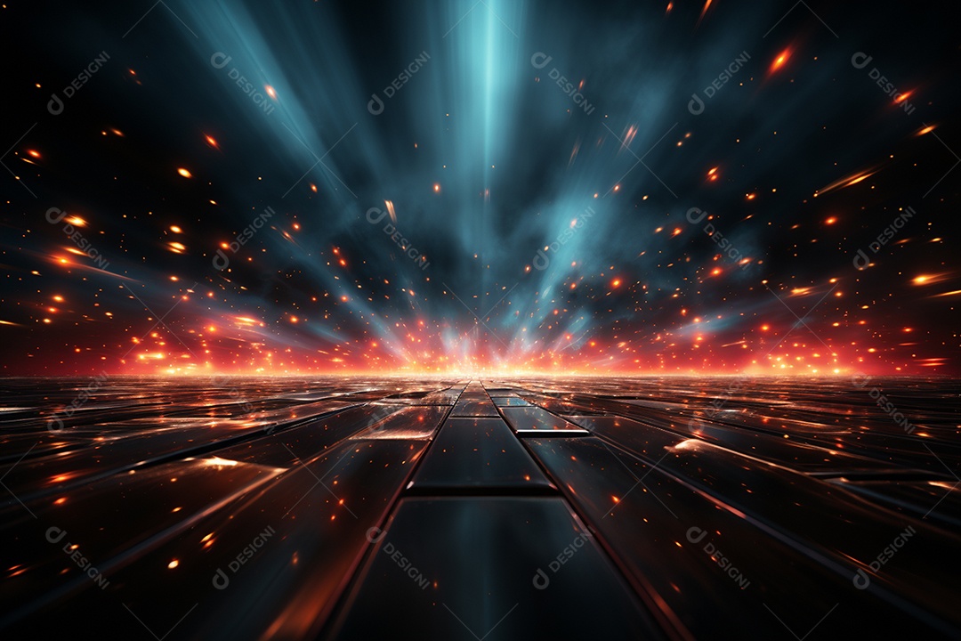 Pano de fundo com iluminação de holofotes vermelhos para imagem realista de fundo design ultra hd alto