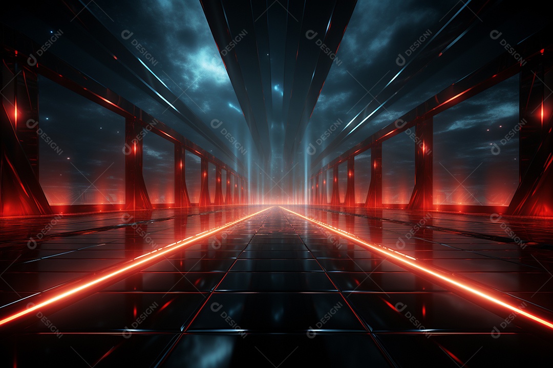 Pano de fundo com iluminação de holofotes vermelhos para imagem realista de fundo design ultra hd alto