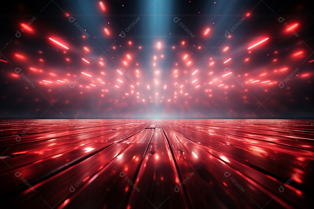Pano de fundo com iluminação de holofotes vermelhos para imagem realista de fundo design ultra hd alto