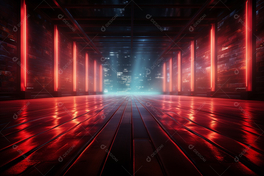 Pano de fundo com iluminação de holofotes vermelhos para imagem realista de fundo design ultra hd alto