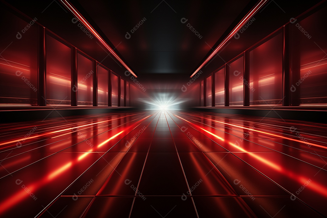 Pano de fundo com iluminação de holofotes vermelhos para imagem realista de fundo design ultra hd alto