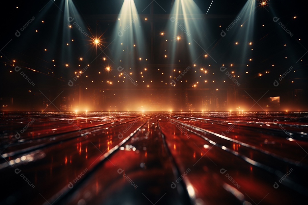 Pano de fundo com iluminação de holofotes vermelhos para imagem realista de fundo design ultra hd alto