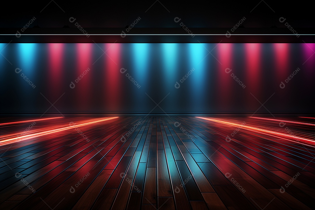 Pano de fundo com iluminação de holofotes vermelhos para imagem realista de fundo design ultra hd alto