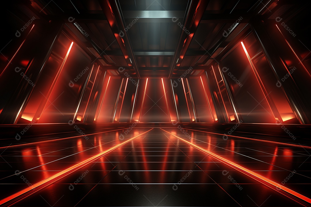 Pano de fundo com iluminação de holofotes vermelhos para imagem realista de fundo design ultra hd alto