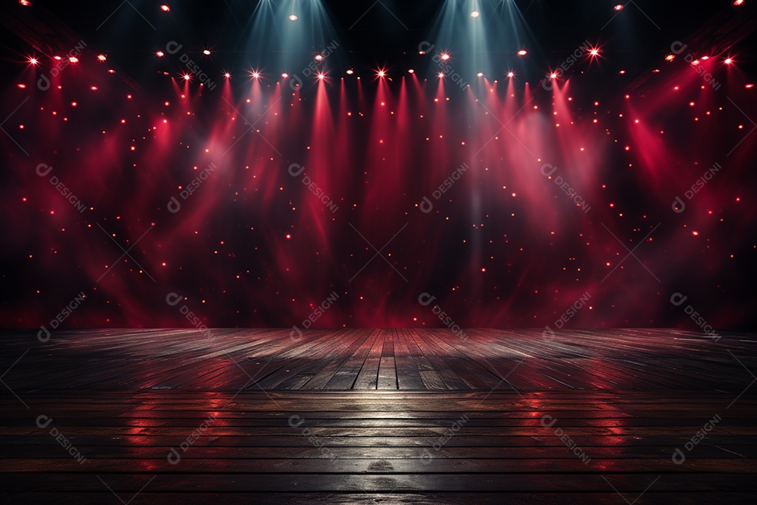 Pano de fundo com iluminação de holofotes vermelhos para imagem realista de fundo design ultra hd alto