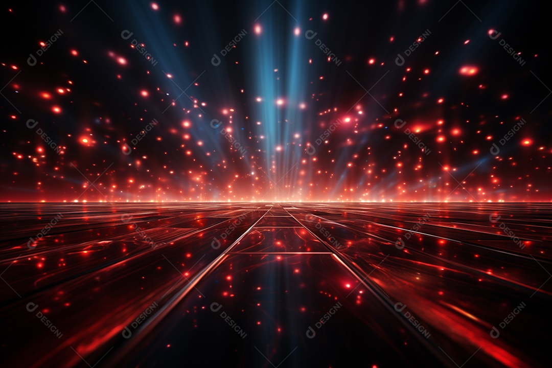 Pano de fundo com iluminação de holofotes vermelhos para imagem realista de fundo design ultra hd alto