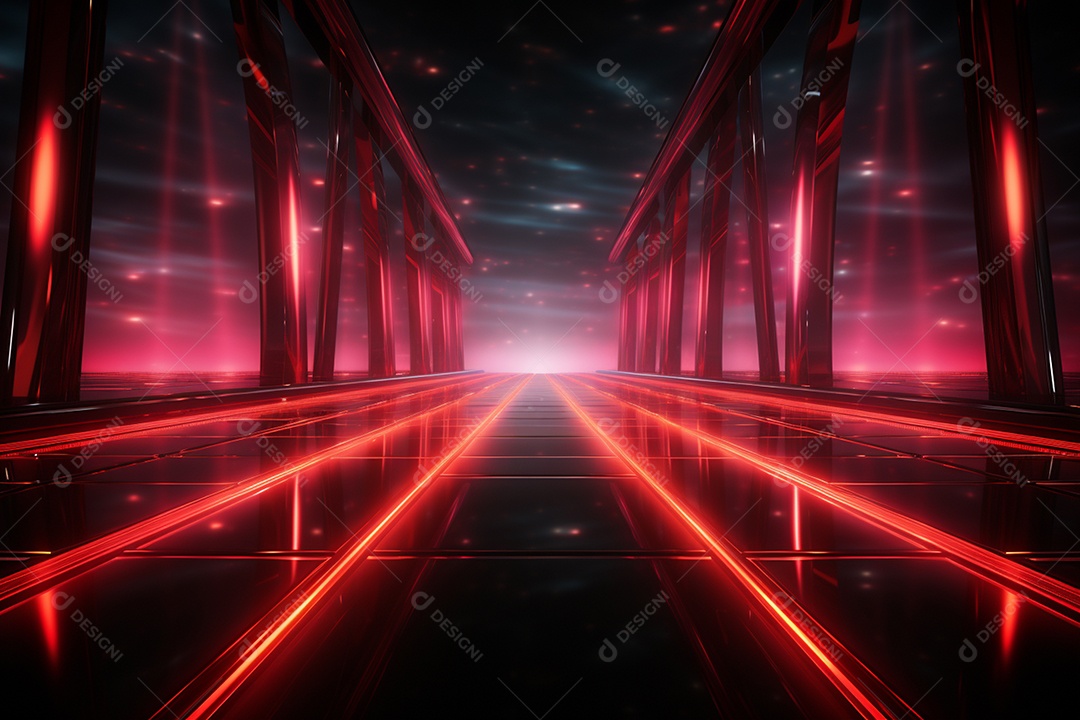 Pano de fundo com iluminação de holofotes vermelhos para imagem realista de fundo design ultra hd alto