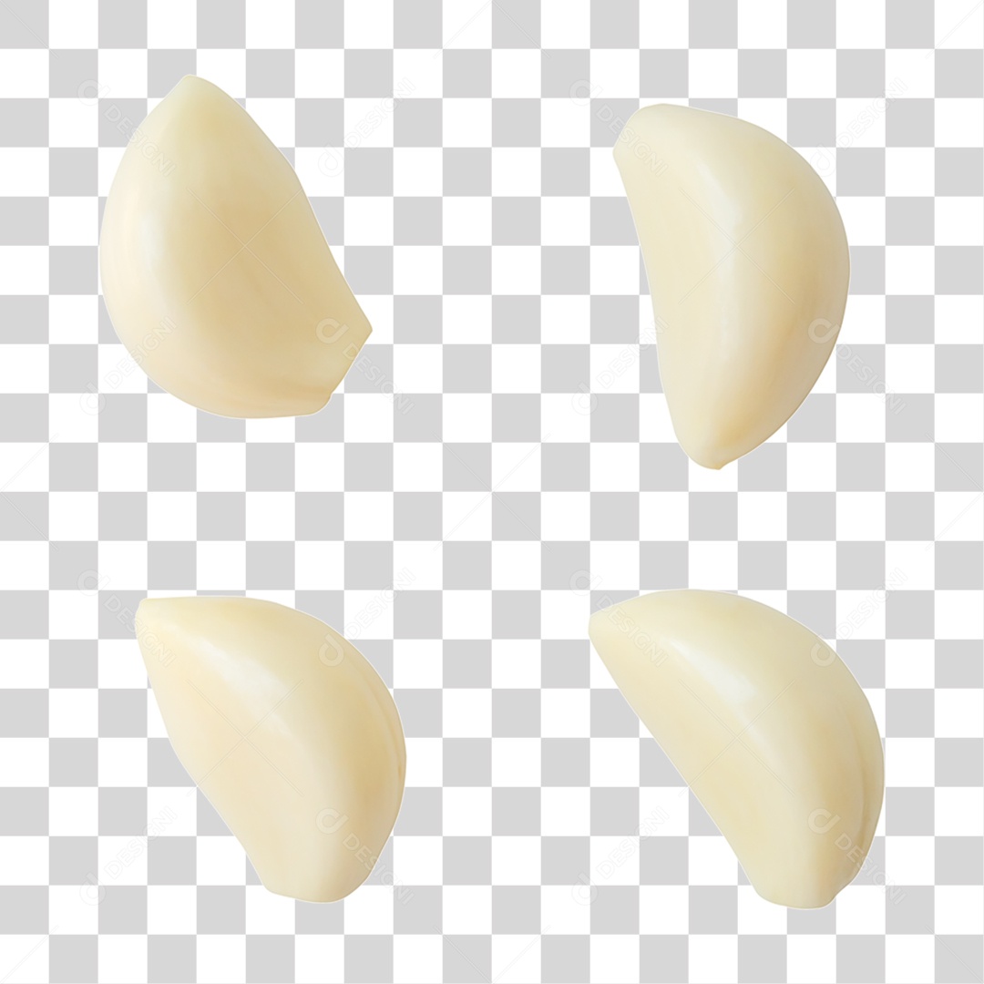 Dentes de Alho sem Casca PNG Transparente