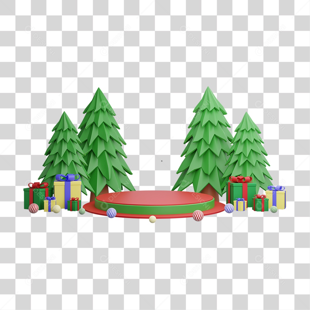 Pódio Temático de Natal PNG Transparente