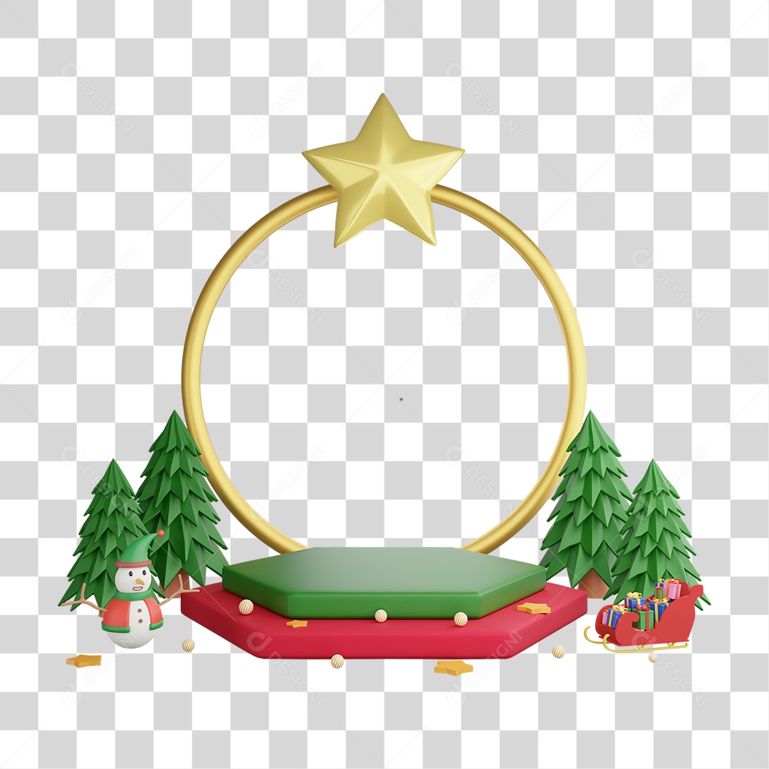 Pódio Temático de Natal PNG Transparente