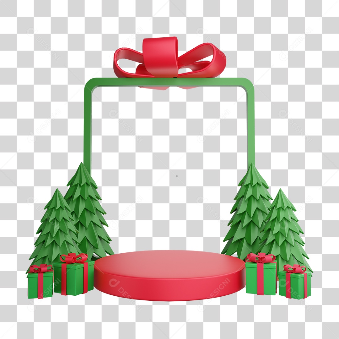 Pódio Temático de Natal PNG Transparente