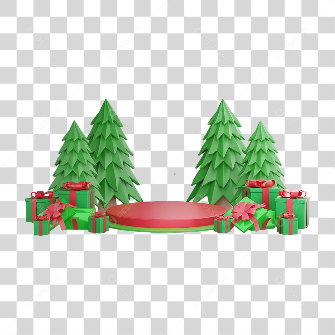 Pódio Temático de Natal PNG Transparente