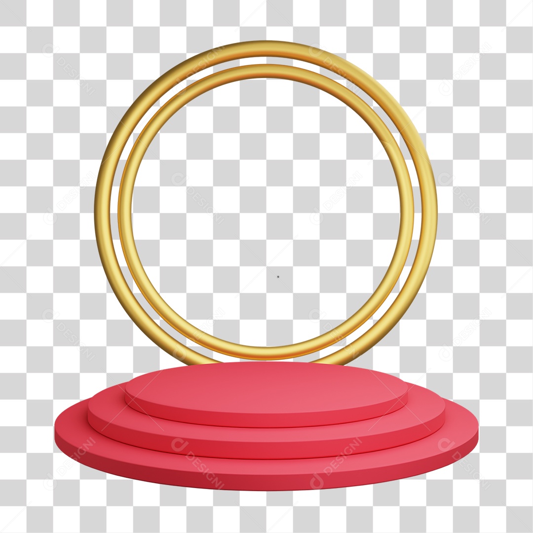 Podium Circulo Vermelho PNG Transparente