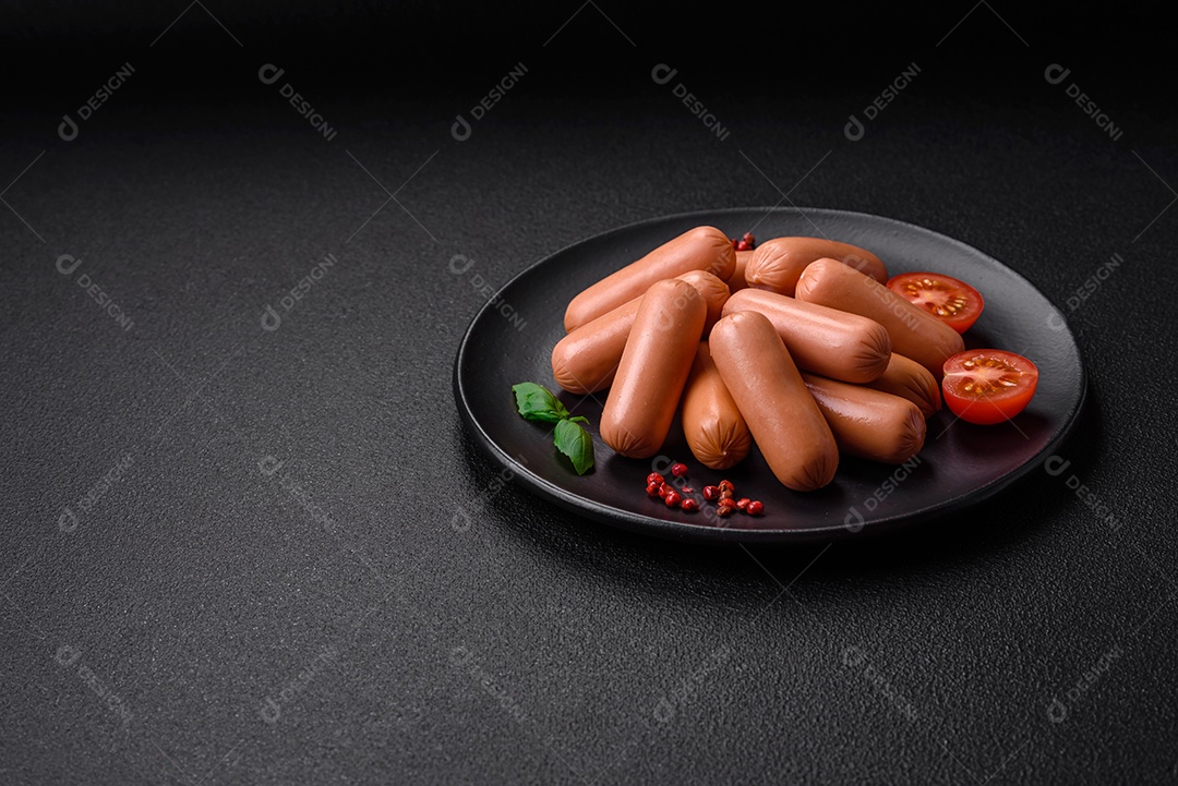 Deliciosa salsicha vegetariana fresca ou salsicha feita de proteína vegetal tofu ou leguminosas seitan, trigo magro com sal e especiarias em fundo de textura